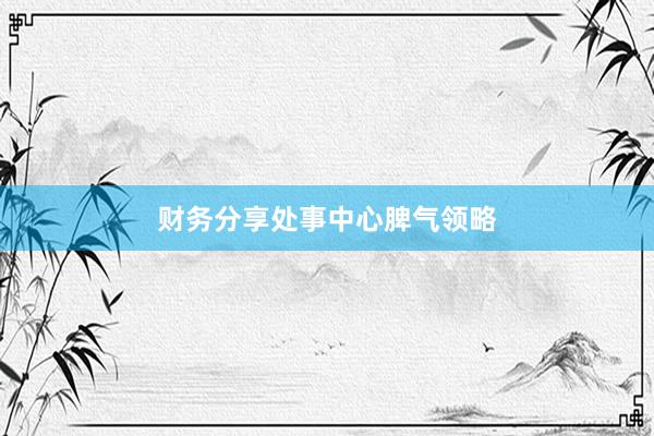 财务分享处事中心脾气领略